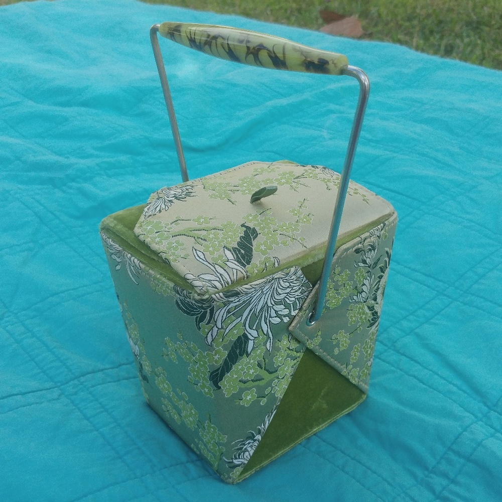 Yans NY Chinese take out purse lime green